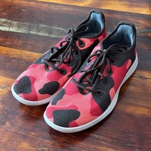 Men’s Red and Black Allbirds Camouflage Sneakers 12